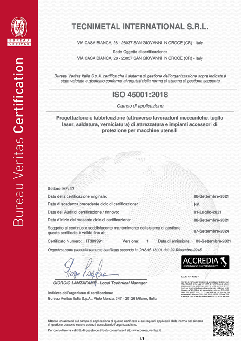 certificato45001 certificato45001